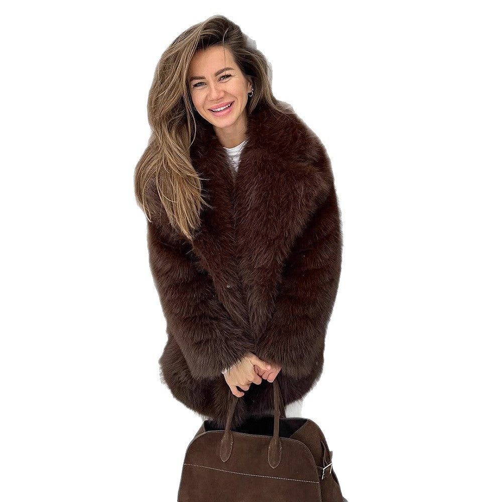 Damernas lyxiga konstpälsjacka Eva Jonsson-Eva Jonsson
