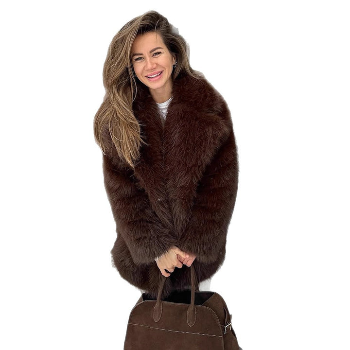 Damernas lyxiga konstpälsjacka Eva Jonsson-Eva Jonsson