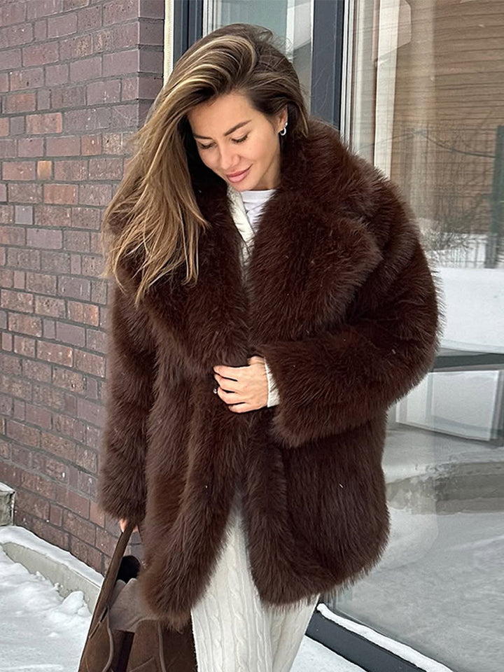 Damernas lyxiga konstpälsjacka Eva Jonsson-Eva Jonsson