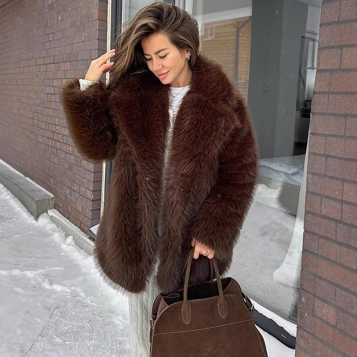 Damernas lyxiga konstpälsjacka Eva Jonsson-Eva Jonsson