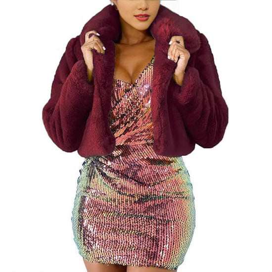 Damernas lyxiga konstpälsjacka i elegant cropped-design Eva Jonsson-Eva Jonsson