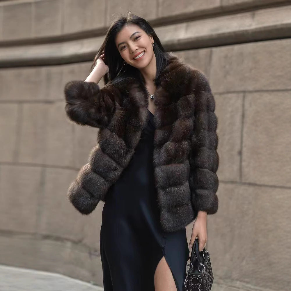 Damernas lyxiga mysfälljacka i modedesign Eva Jonsson-Eva Jonsson