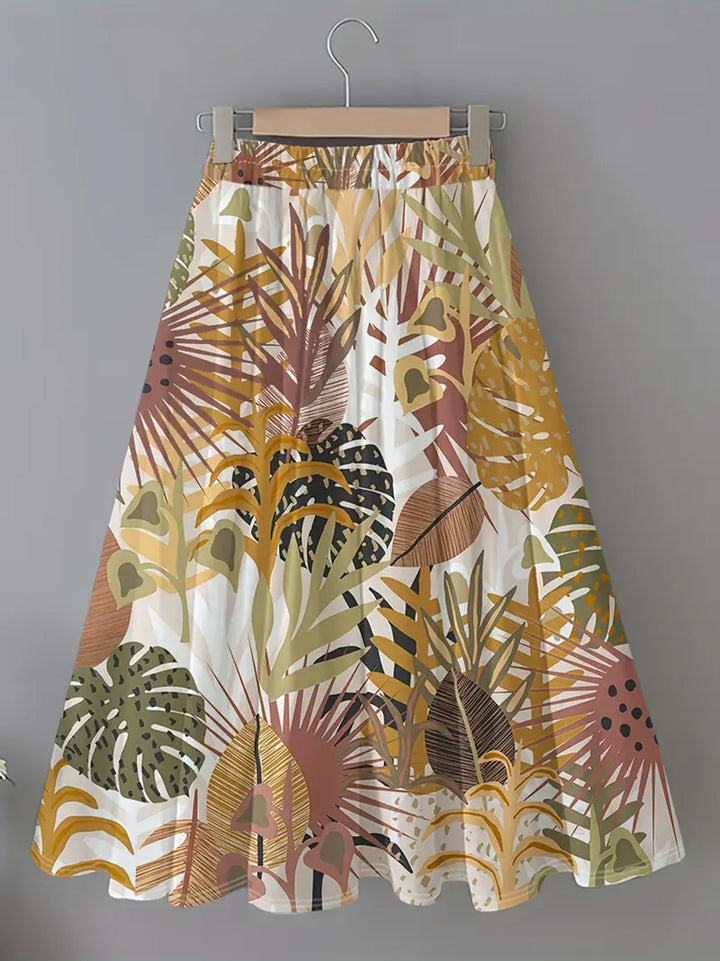 Damernas maxikjol med blommönster och elastisk midja Eva Jonsson-Eva Jonsson