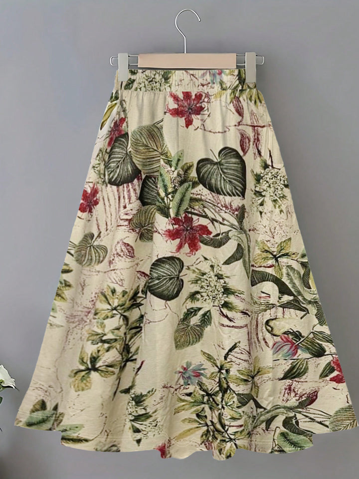 Damernas maxikjol med blommönster och elastisk midja Eva Jonsson-Eva Jonsson