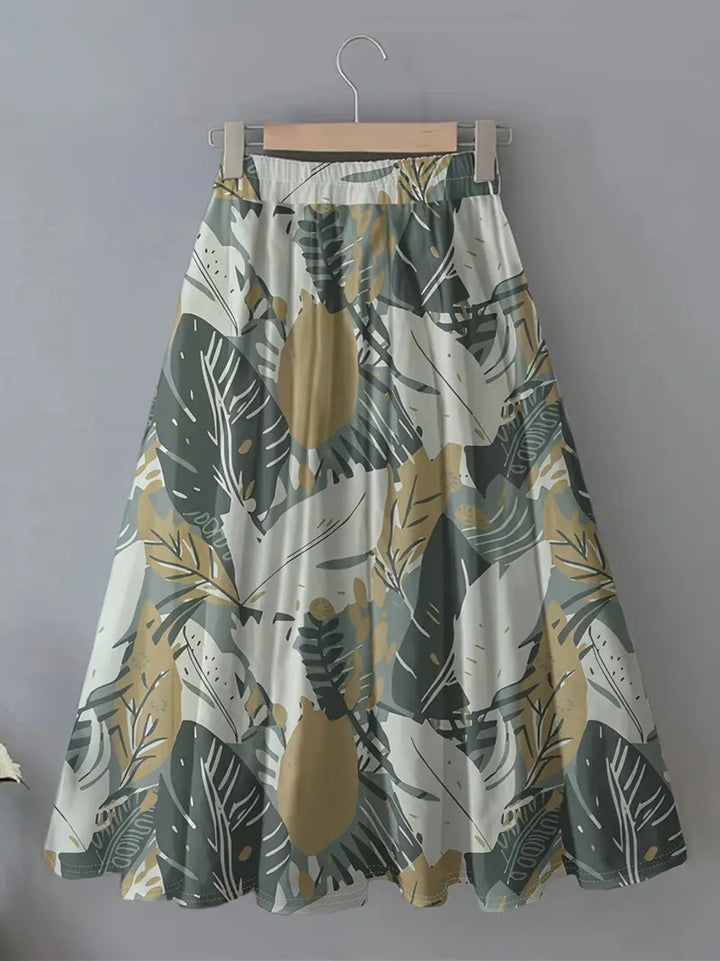 Damernas maxikjol med blommönster och elastisk midja Eva Jonsson-Eva Jonsson