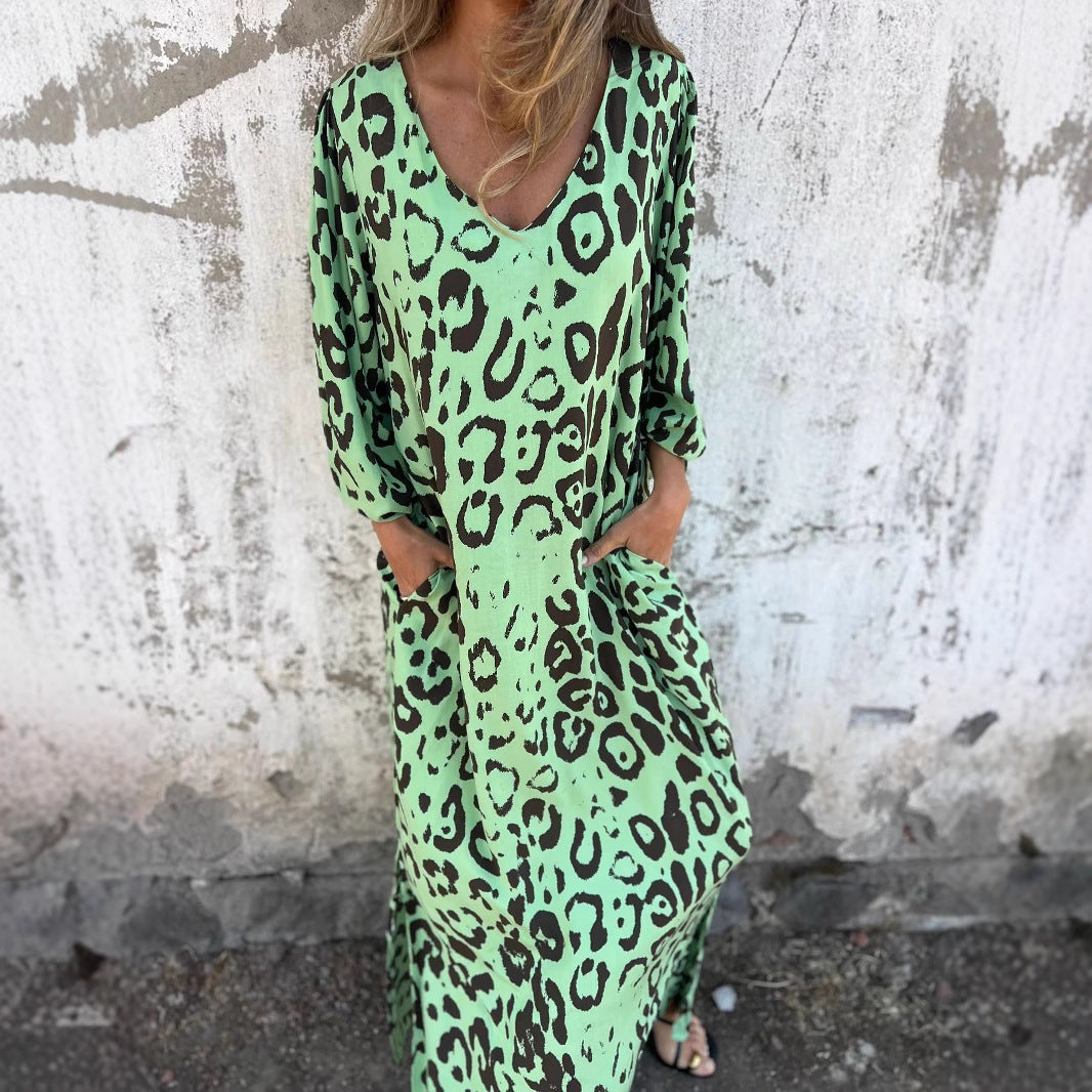 Damernas maxiklänning i stiligt leopardmönster Eva Jonsson-Eva Jonsson