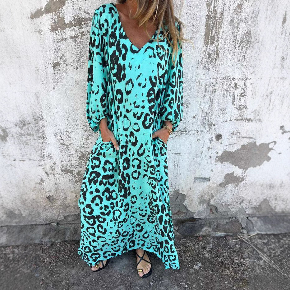 Damernas maxiklänning i stiligt leopardmönster Eva Jonsson-Eva Jonsson