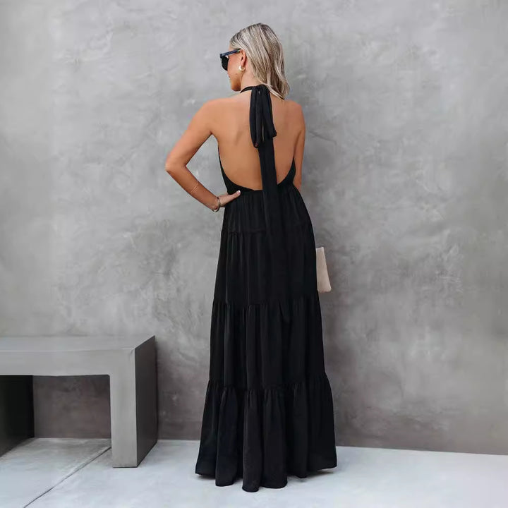 Damernas maxiklänning med ärmlös silhuett och voluminös kjol Eva Jonsson-Eva Jonsson