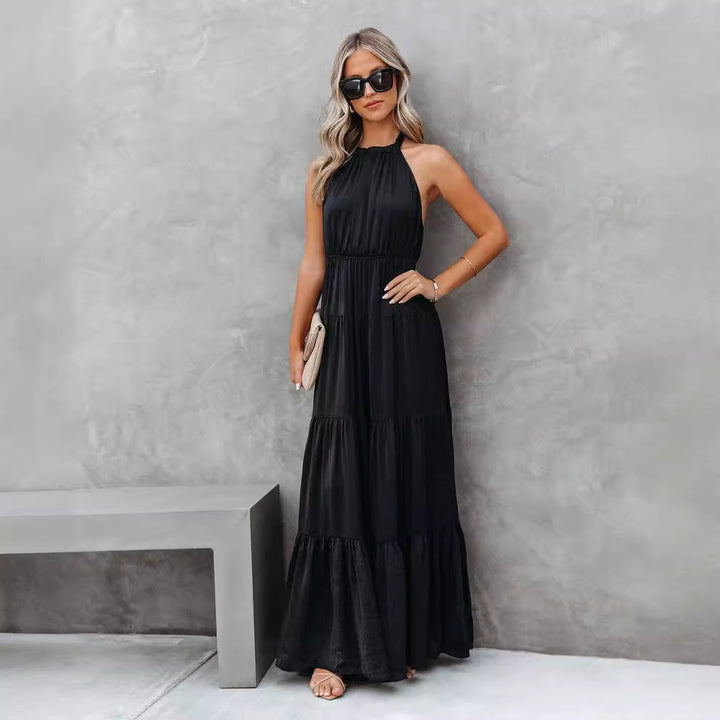 Damernas maxiklänning med ärmlös silhuett och voluminös kjol Eva Jonsson-Eva Jonsson