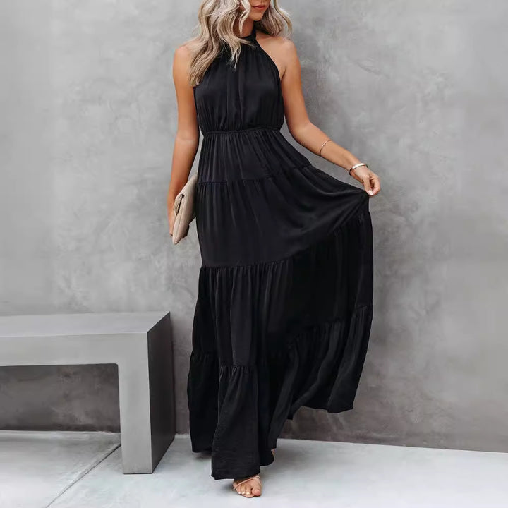 Damernas maxiklänning med ärmlös silhuett och voluminös kjol Eva Jonsson-Eva Jonsson