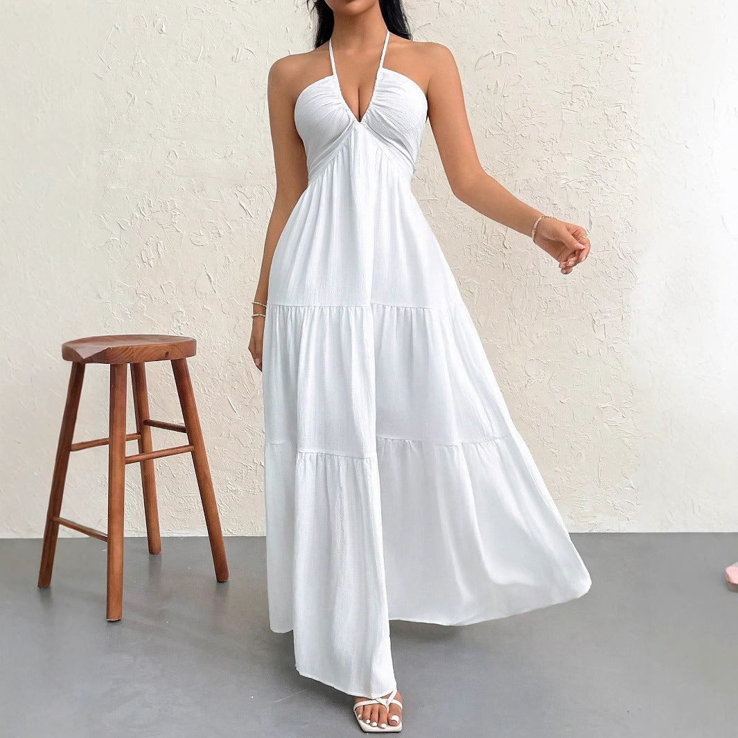 Damernas maxiklänning med axelbar design och avslappnade volangdetaljer Eva Jonsson-Eva Jonsson