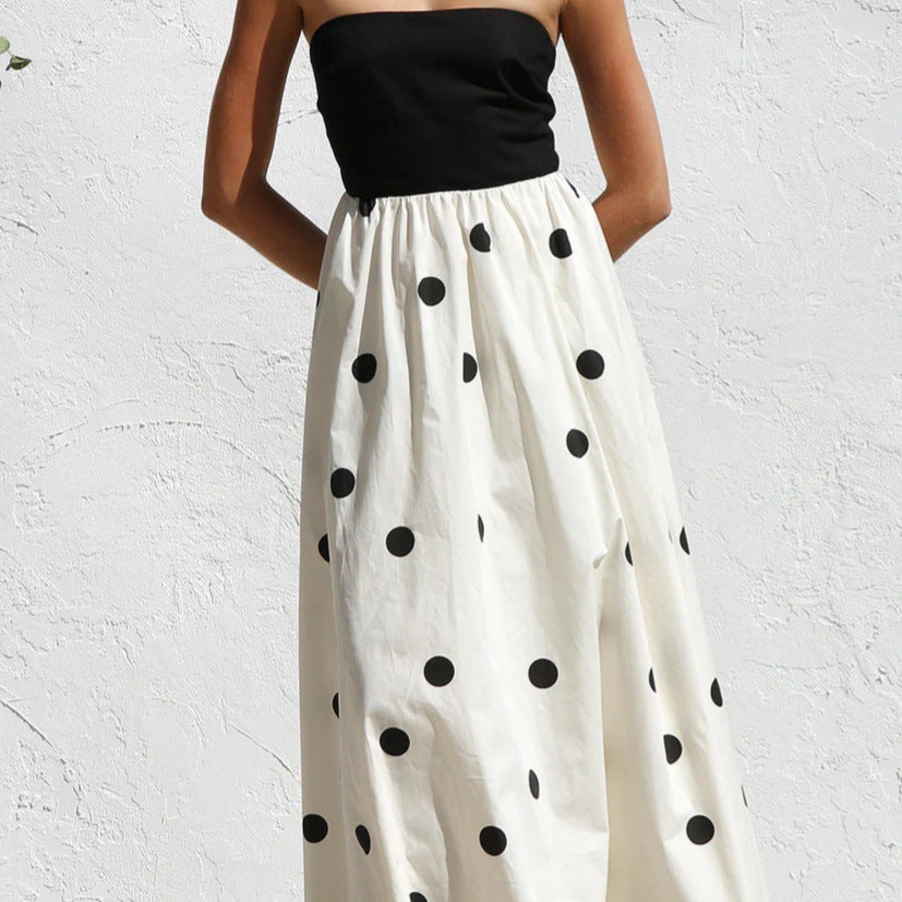 Damernas maxiklänning med bärande topp och lekfullt prickmönster Eva Jonsson-Eva Jonsson