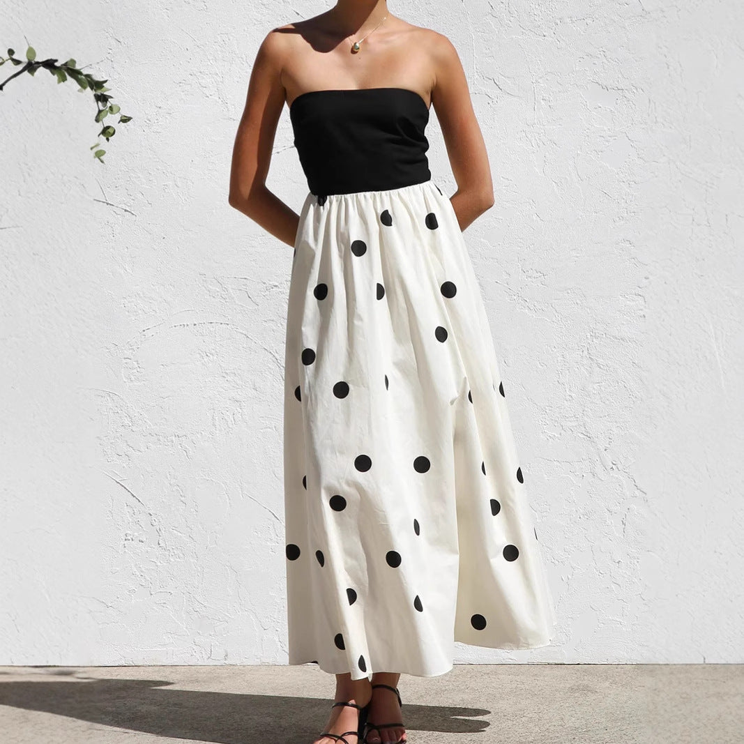 Damernas maxiklänning med bärande topp och lekfullt prickmönster Eva Jonsson-Eva Jonsson