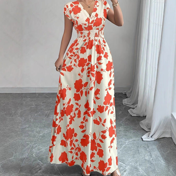 Damernas maxiklänning med blommönster Eva Jonsson-Eva Jonsson