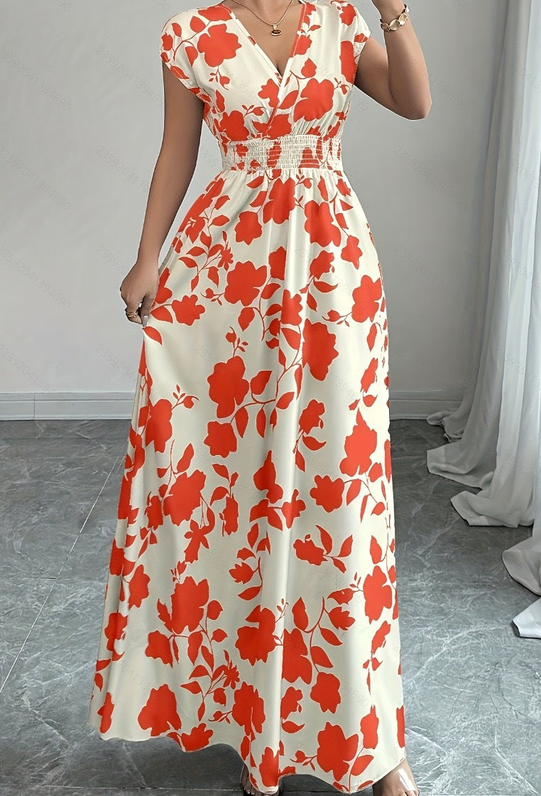Damernas maxiklänning med blommönster Eva Jonsson-Eva Jonsson
