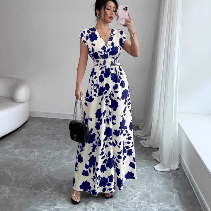 Damernas maxiklänning med blommönster Eva Jonsson-Eva Jonsson