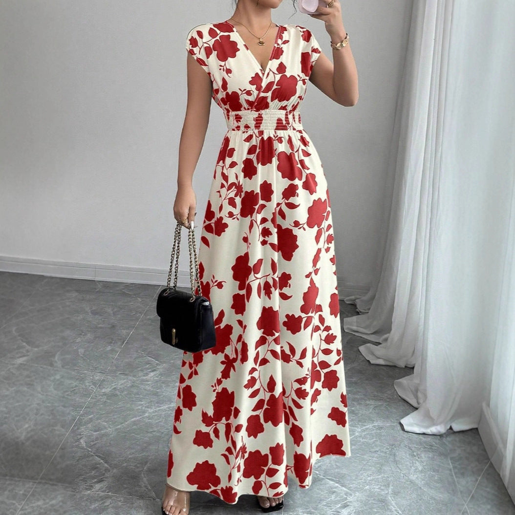 Damernas maxiklänning med blommönster Mirla-Eva Jonsson