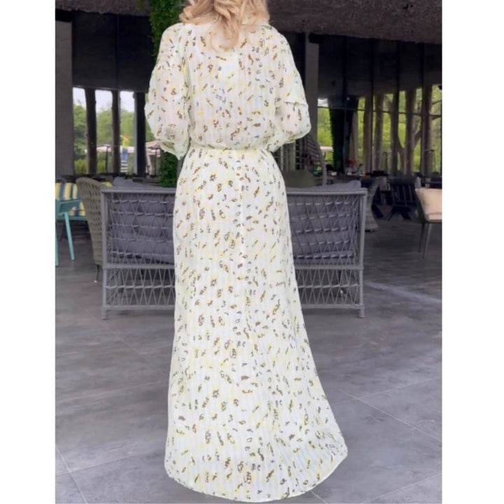Damernas maxiklänning med blommönster och knapppåtagningar Eva Jonsson-Eva Jonsson