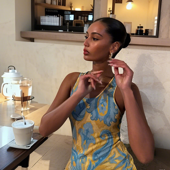 Damernas maxiklänning med eleganta fransar-design Mirla-Eva Jonsson