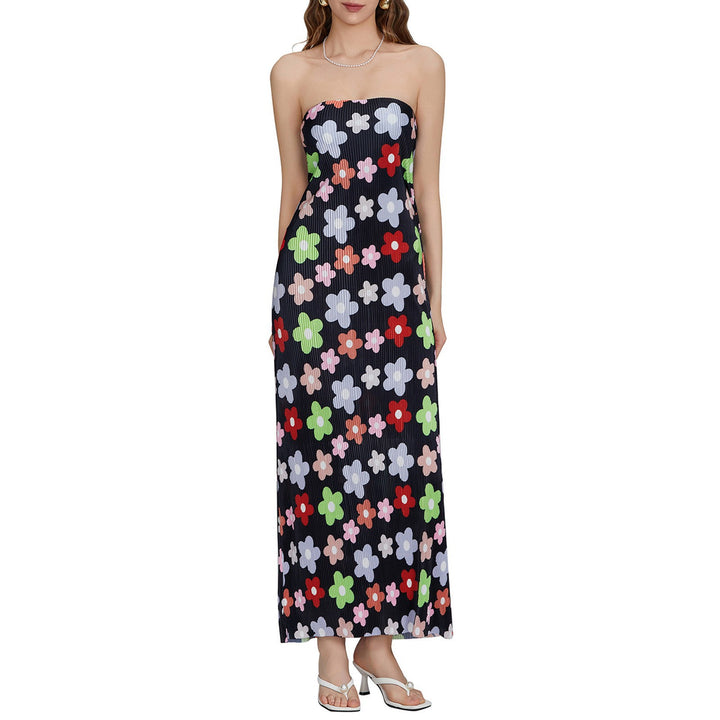 Damernas maxiklänning med färggård grafiskt mönster Eva Jonsson-Eva Jonsson