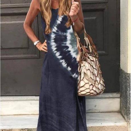 Damernas maxiklänning med modern tie-dye design och avslappnad passform Mirla-Eva Jonsson