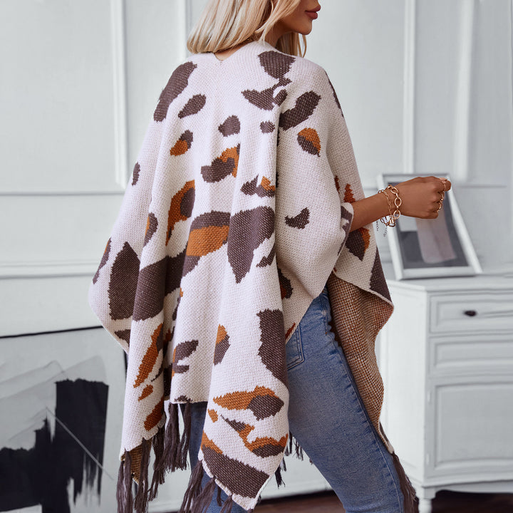Damernas mjuka scarf med fransigt mönster Mirla-Eva Jonsson