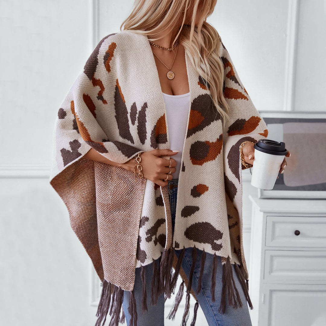 Damernas mjuka scarf med fransigt mönster Mirla-Eva Jonsson