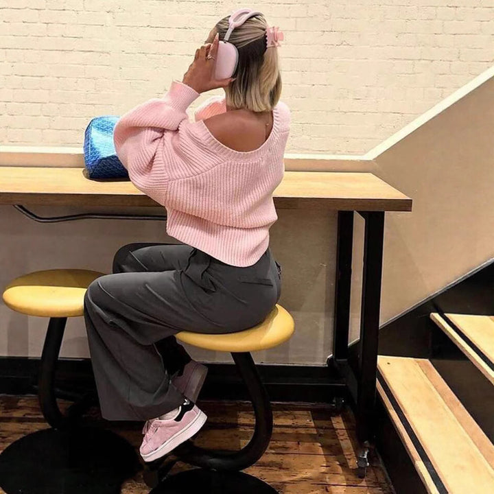 Damernas mjuka stickad cardigan med knappar och avslappnad passform Mirla-Eva Jonsson