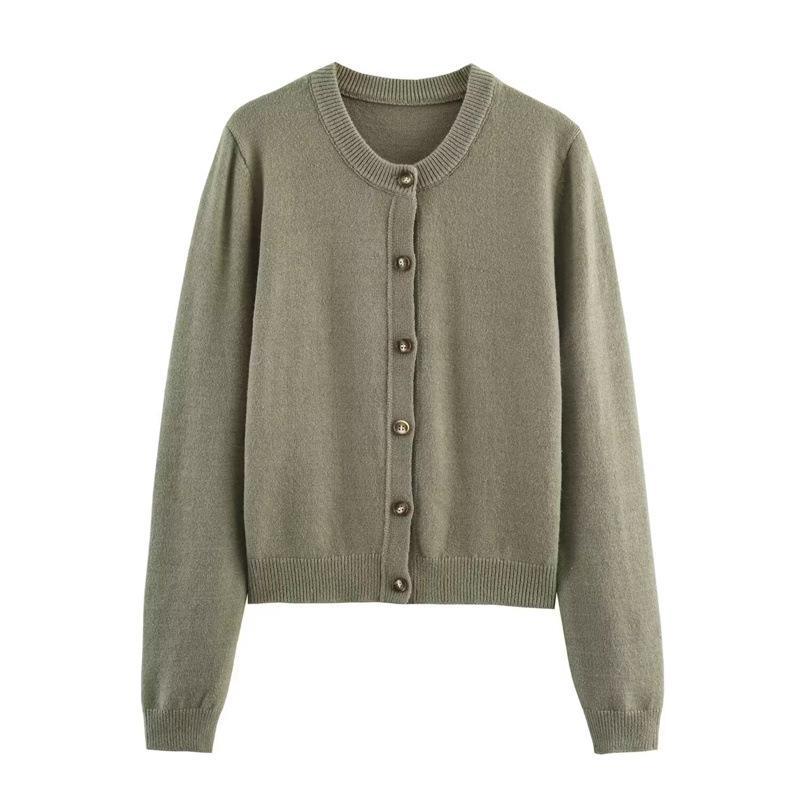 Damernas mjuka stickad cardigan med knappstängning och eleganta ribbdetaljer Eva Jonsson-Eva Jonsson