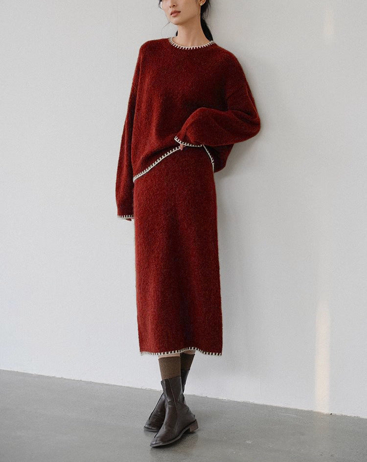 Damernas mjuka stickad outfit med fina detaljer och avslappnad snitt Eva Jonsson-Eva Jonsson