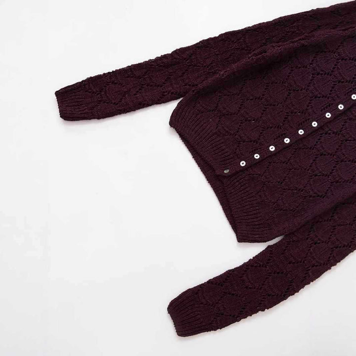 Damernas mjuka stickade cardigan med knapplist Mirla-Eva Jonsson