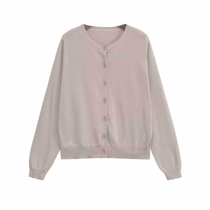 Damernas mjuka stickade cardigan med knapplist Mirla-Eva Jonsson