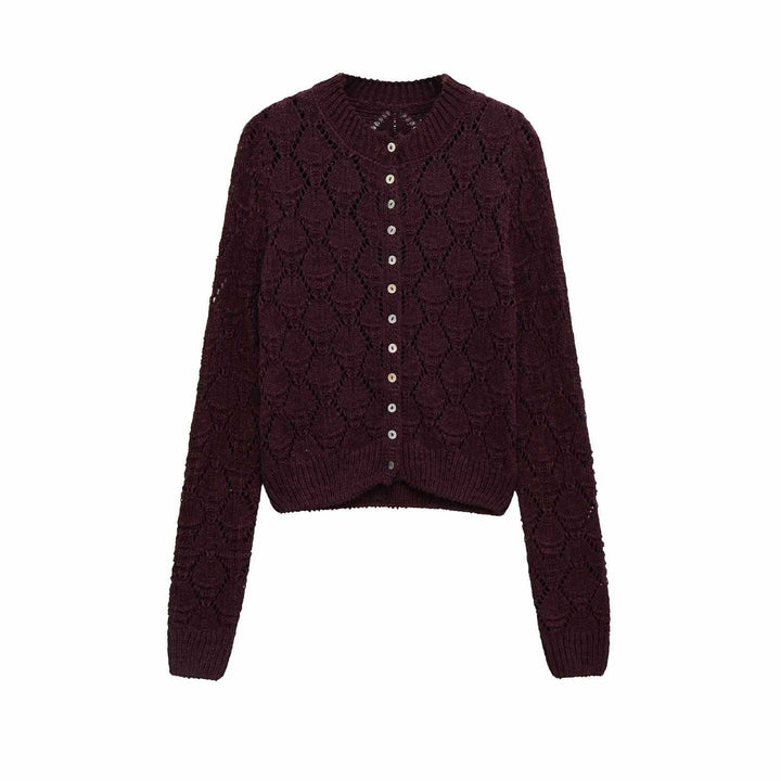 Damernas mjuka stickade cardigan med knapplist Mirla-Eva Jonsson