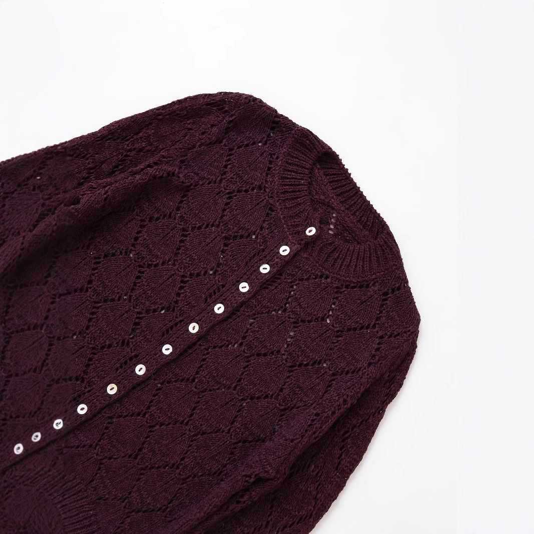 Damernas mjuka stickade cardigan med knapplist Mirla-Eva Jonsson