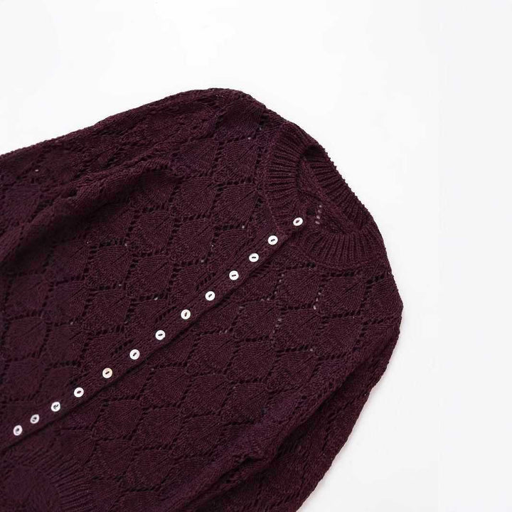 Damernas mjuka stickade cardigan med knapplist Mirla-Eva Jonsson