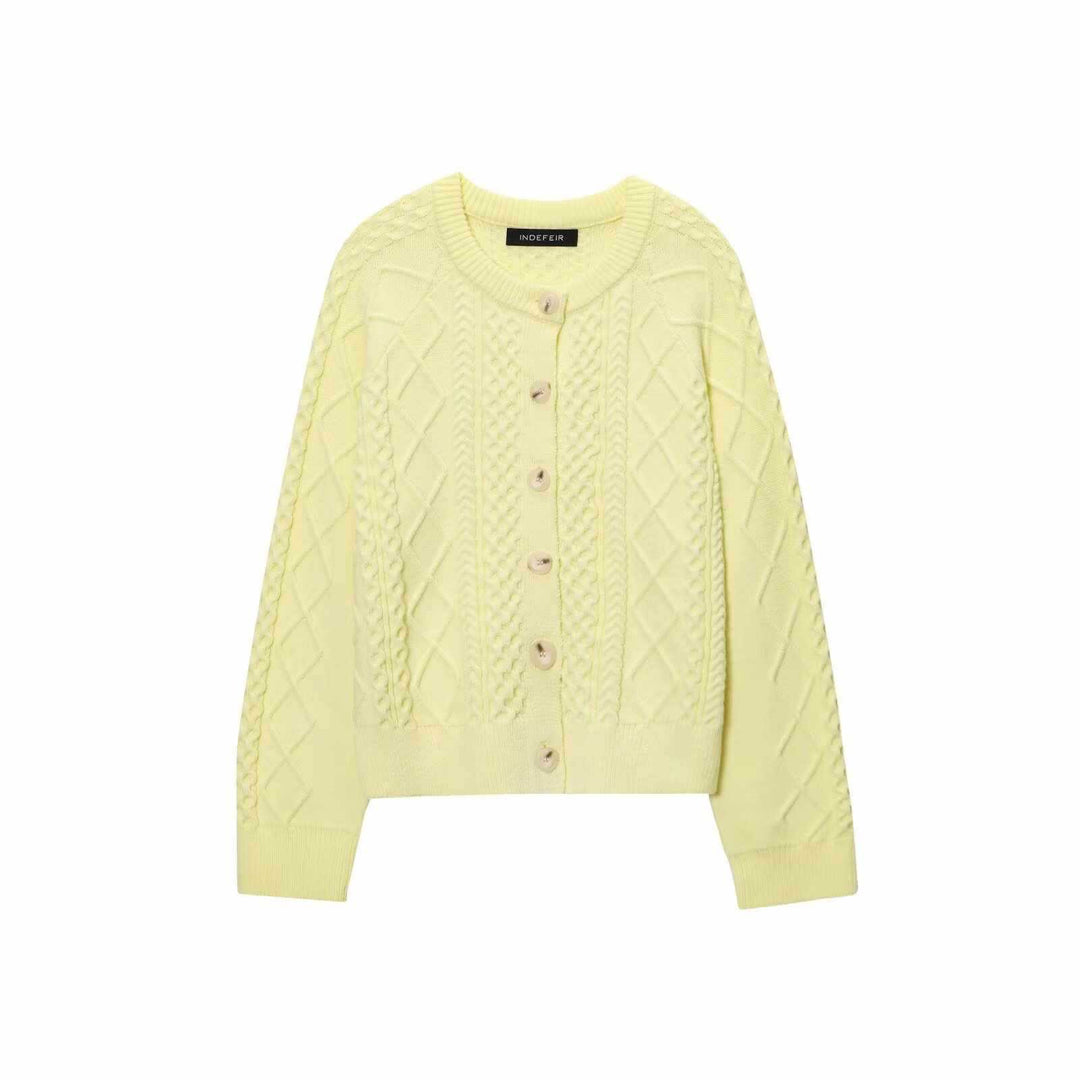 Damernas mjuka stickade cardigan med knapplist Mirla-Eva Jonsson