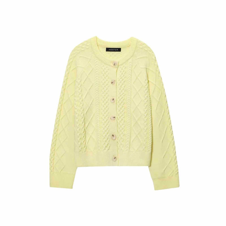 Damernas mjuka stickade cardigan med knapplist Mirla-Eva Jonsson