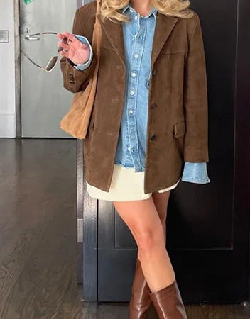 Damernas mockajacka i vintage-stil med fickor Mirla-Eva Jonsson