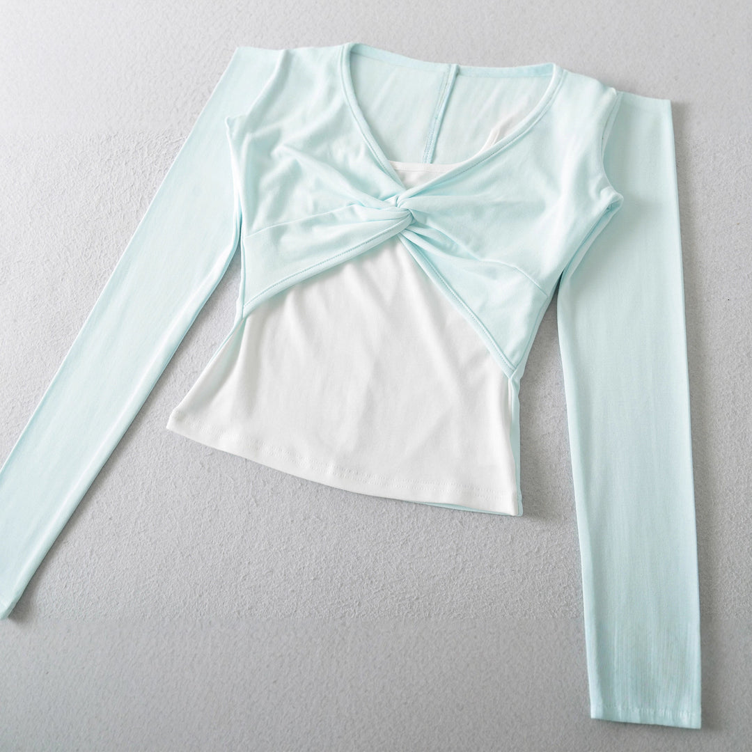 Damernas moda långärmad topp med elegant knytdetalj Eva Jonsson-Eva Jonsson