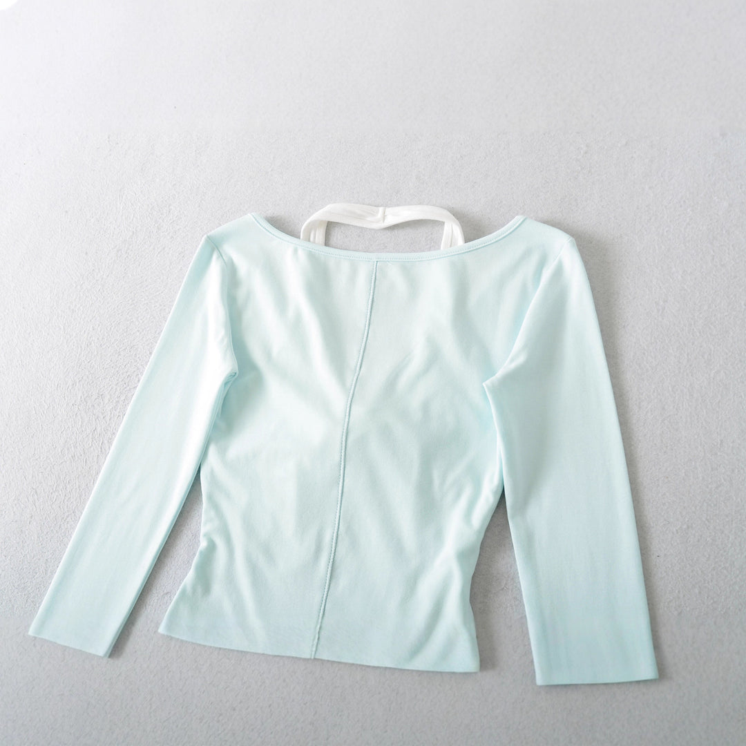 Damernas moda långärmad topp med elegant knytdetalj Eva Jonsson-Eva Jonsson