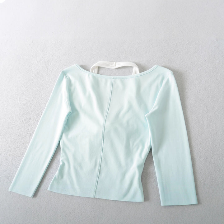 Damernas moda långärmad topp med elegant knytdetalj Eva Jonsson-Eva Jonsson