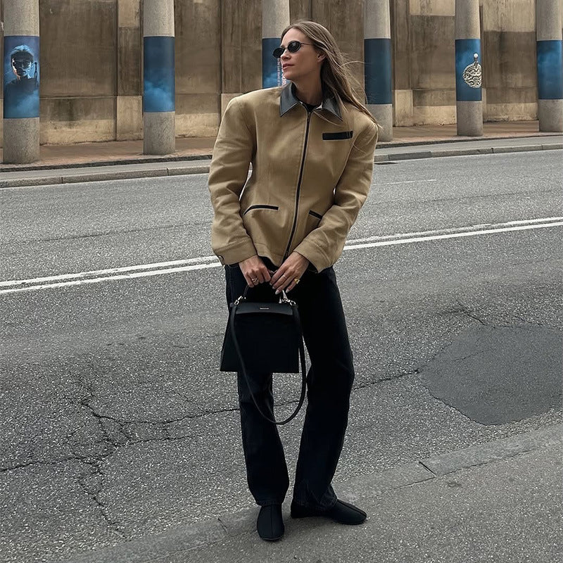 Damernas mode Utility-jacka med hög krage och dragkedja Mirla-Eva Jonsson