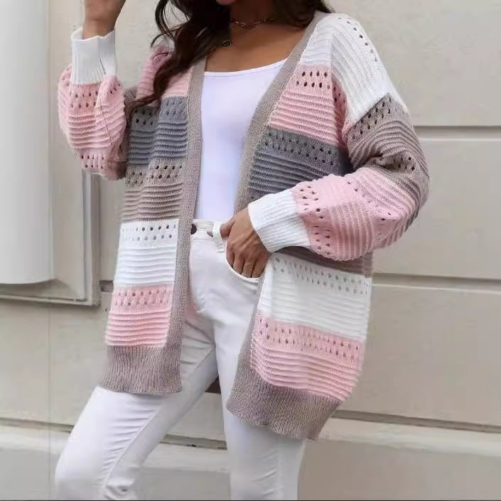Damernas mode cardigan med unikt mönster och avslappnad passform Mirla-Eva Jonsson
