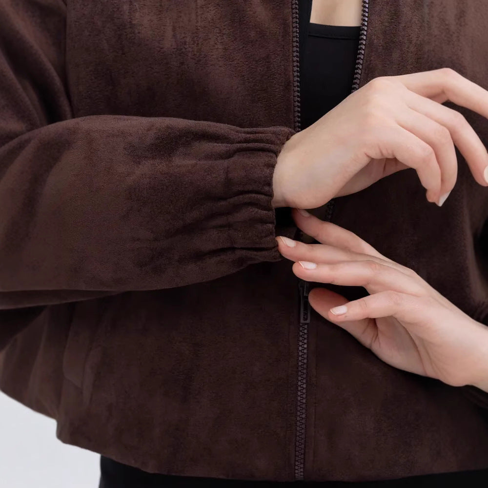 Damernas mode konstläderjacka i avslappnad passform med dragkedja Mirla-Eva Jonsson