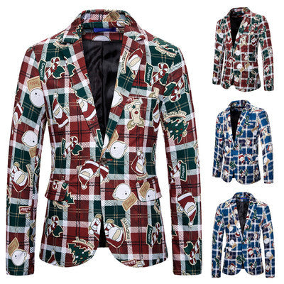 Damernas mode rutiga blazer med originell tryck Mirla-Eva Jonsson