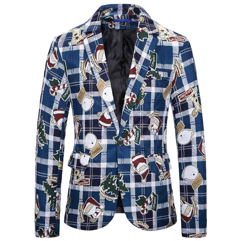 Damernas mode rutiga blazer med originell tryck Mirla-Eva Jonsson