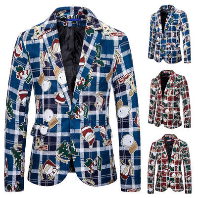 Damernas mode rutiga blazer med originell tryck Mirla-Eva Jonsson