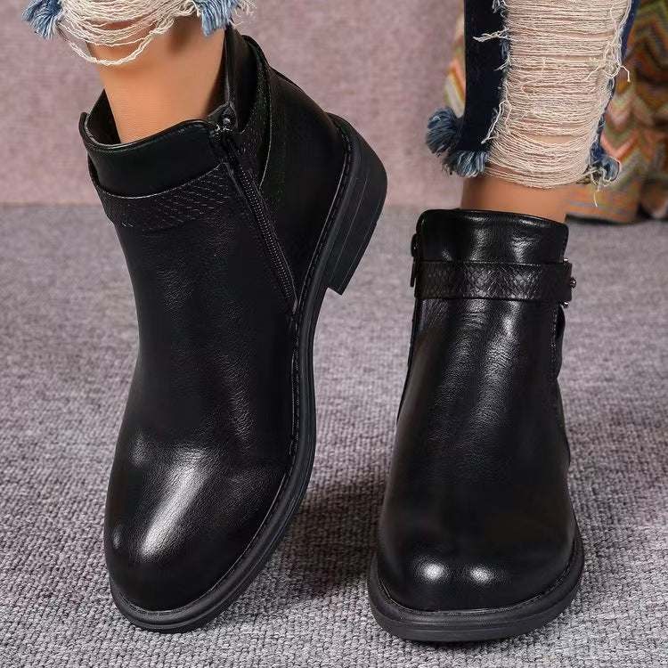 Damernas mode stövletter med elegant dragkedja och stilren komfortdesign Mirla-Eva Jonsson