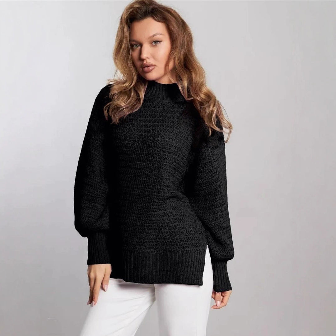 Damernas mode tröja i stickat med strukturerat mönster och bred passform Eva Jonsson-Eva Jonsson