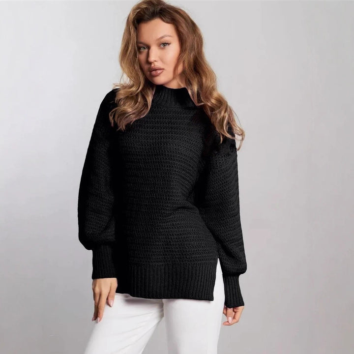 Damernas mode tröja i stickat med strukturerat mönster och bred passform Eva Jonsson-Eva Jonsson